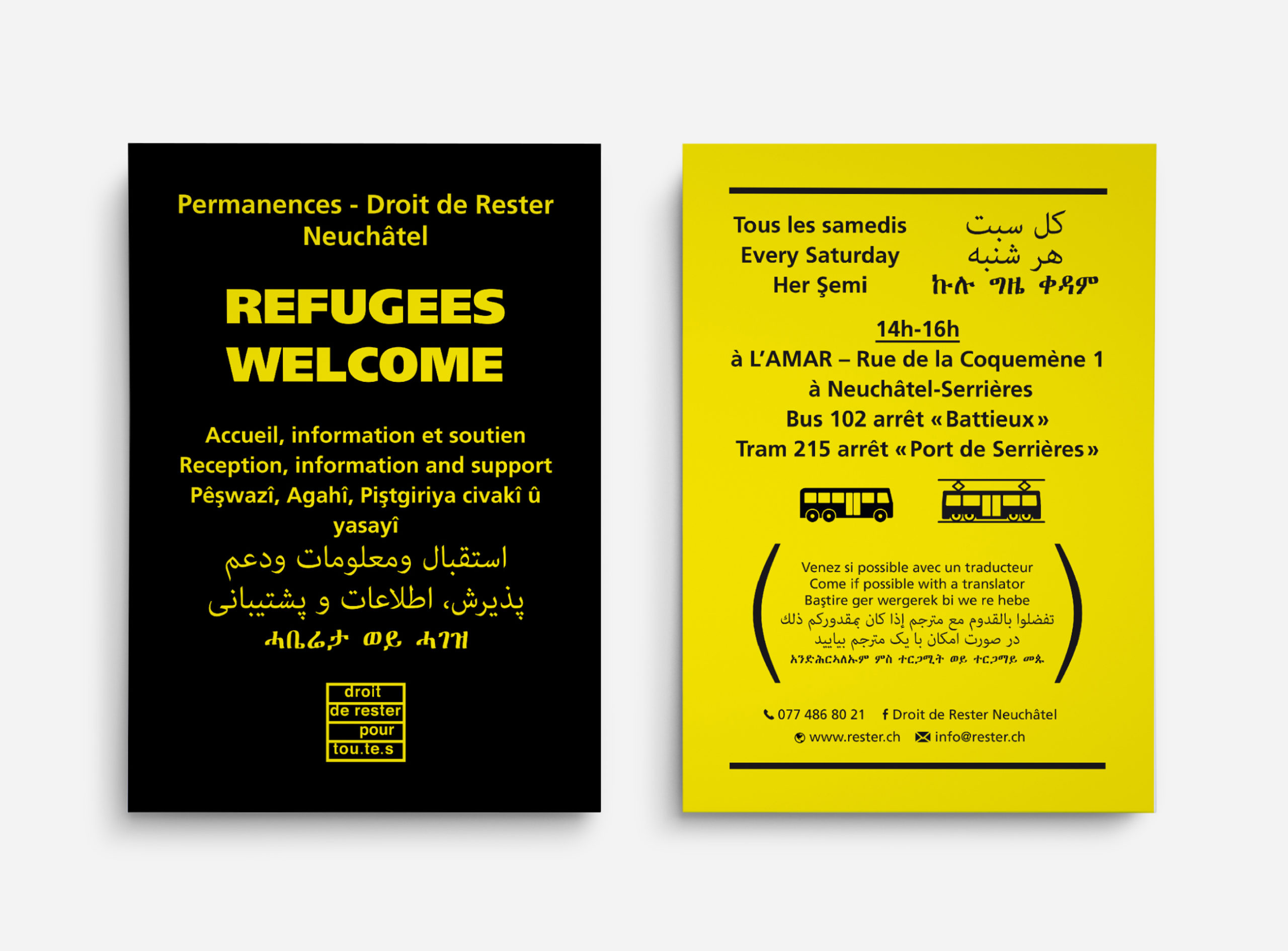Droit de rester – Brochure and flyer